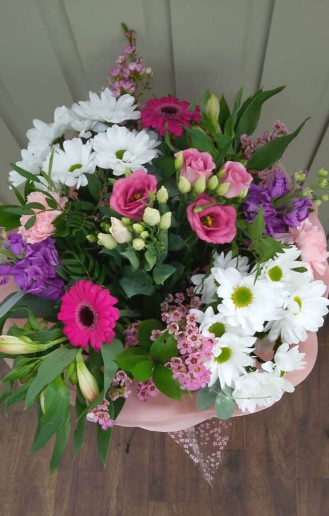 Mother’s Day Pink and White Hand Tied