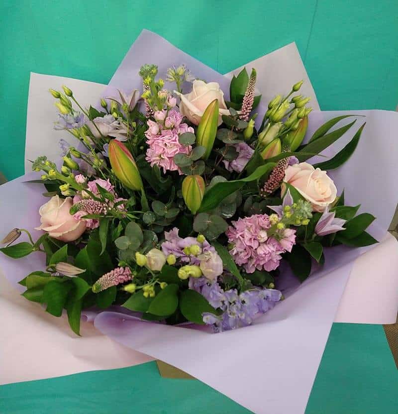 Scented soft pastel hand tied mothers day flowers